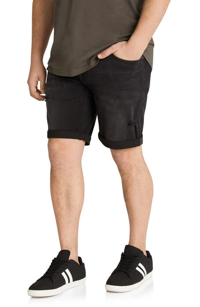 Shop Johnny Bigg Walker Distressed Denim Shorts In Black