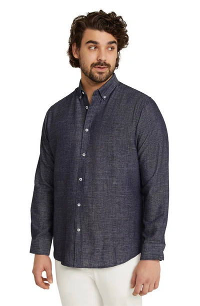 Shop Johnny Bigg Cole Solid Button-down Shirt In Navy