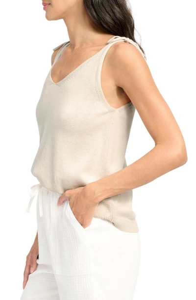 Splendid Adalynn Tie Shoulder Sweater Tank In Sand