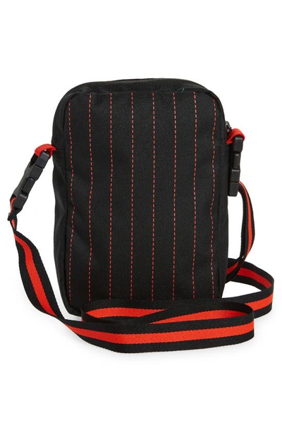 Nike Heritage Crossbody Bag In Black/ Chile Red/ Chile Red