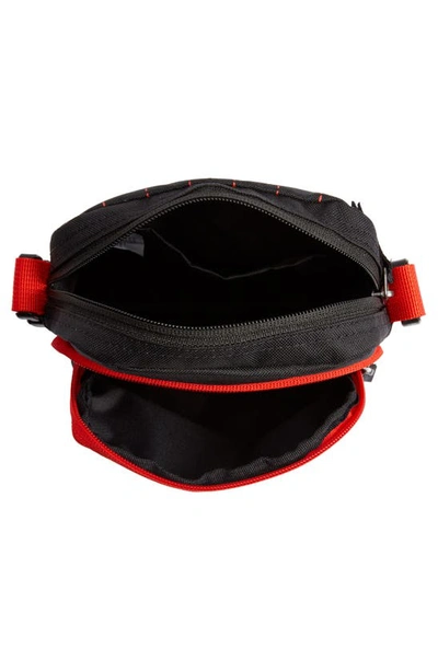 Nike Heritage Crossbody Bag In Black/ Chile Red/ Chile Red