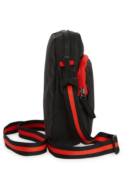Nike Heritage Crossbody Bag In Black/ Chile Red/ Chile Red