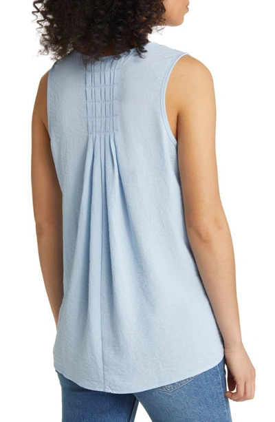 Bobeau Rudy Inverted Pleat Sleeveless Blouse In Cashmere Blue
