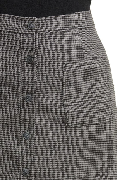 Treasure & Bond Houndstooth Button Front Miniskirt In Grey Mini Houndstooth