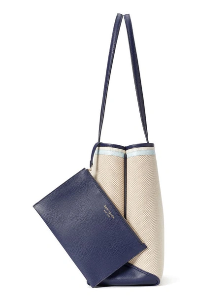 Kate Spade All Day Large Rattan Tote In Blue Multi