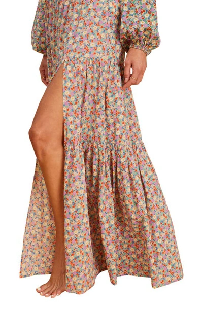 Billabong X Salty Blonde Free Love Maxi Skirt In Ditsy Floral Print - Part Of A Set-multi In Multi