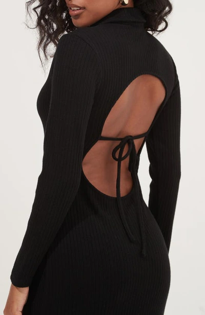 Shop Astr Bransbury Long Sleeve Midi Dress In Black