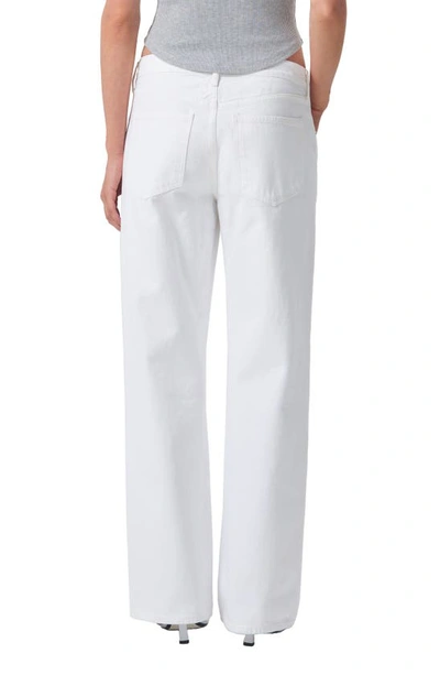 Shop Agolde Fusion Low Rise Relaxed Straight Leg Organic Cotton Jeans In Milkshake