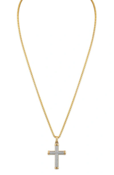 Shop Esquire Diamond Cross Pendant Necklace In Gold