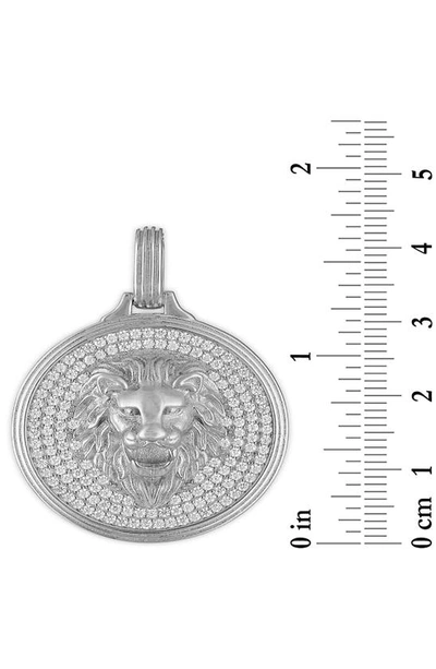 Shop Esquire Cubic Zirconia Lion Head Pendant In Silver