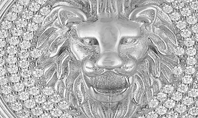 Shop Esquire Cubic Zirconia Lion Head Pendant In Silver