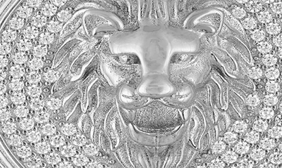 Esquire Cubic Zirconia Lion Head Pendant In Silver