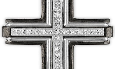 Esquire Diamond Cross Pendant Necklace In Silver