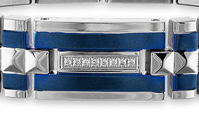 Shop Esquire Diamond Two-tone Bracelet In Silver