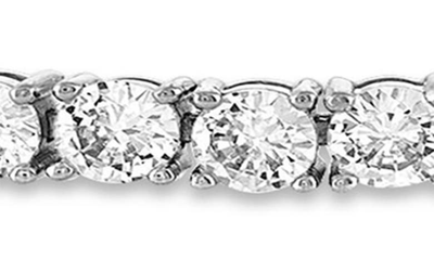 Esquire Rhodium Plated Silver Cubic Zirconia Tennis Bracelet In Silver