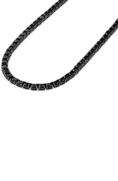 Esquire Black Spinel Tennis Necklace In Black