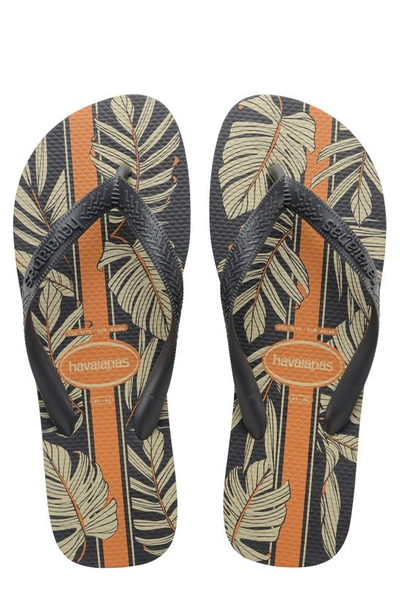 Shop Havaianas Aloha Flip Flop In New Graphite/ Lead Grey