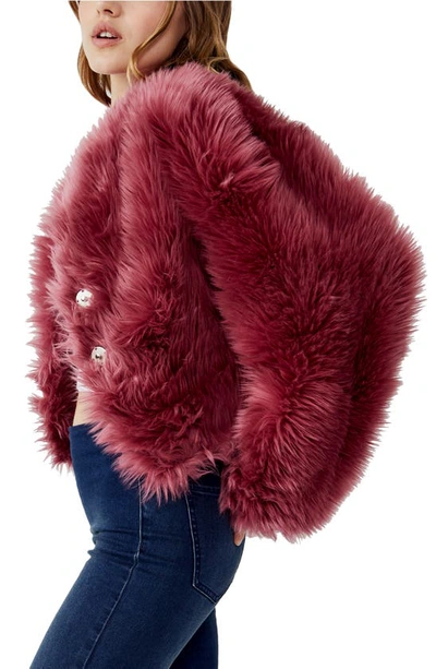 Shop Free People All Night Faux Fur Jacket In Mesa Rose