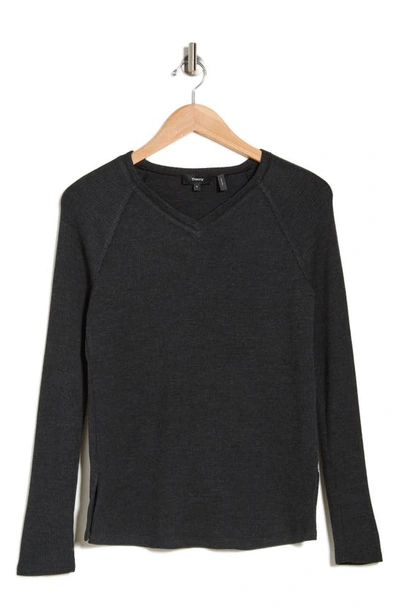 Shop Theory Ranzini V-neck Sweater In Charcoal