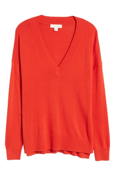 Treasure & Bond V-neck Sweater In Red Polish