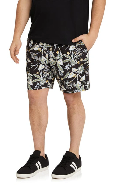 Johnny Bigg Tropics Print Swim Trunks In Black