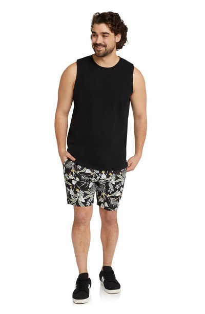 Johnny Bigg Tropics Print Swim Trunks In Black