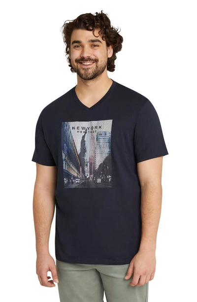 Shop Johnny Bigg New York Heritage Cotton Graphic T-shirt In Navy
