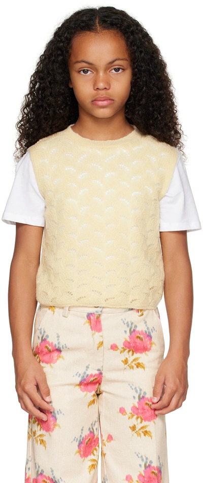 Shop Morley Kids Yellow Timor Vest In Vanilla