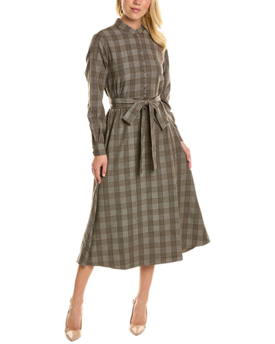 Shop Yal New York Glen Plaid Midi Dress In Brown