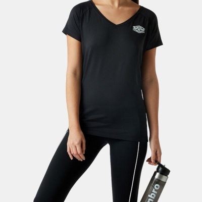 Shop Umbro Womens/ladies Ptf Mesh Panel Sports T-shirt In Black