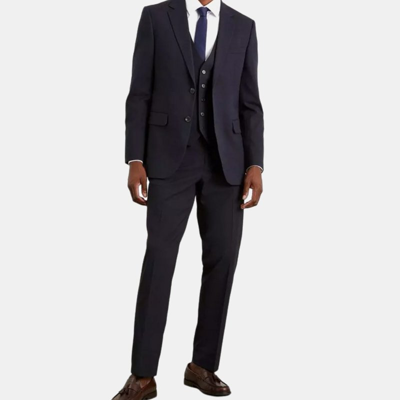 Shop Burton Mens Essential Plus Tailored Suit Trousers In Blue
