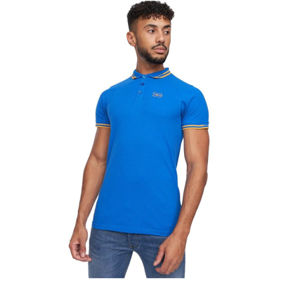 Shop Crosshatch Mens Kermlax Polo Shirt In Blue