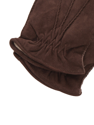 Shop Orciani Suede Gloves In Brown