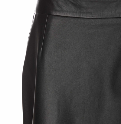 Shop Arma Leather Instabul Midi Skirt In Black