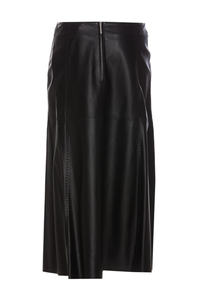 Shop Arma Leather Marbella Long Skirt In Black