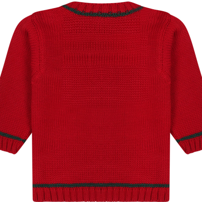 Shop La Stupenderia Red Sweater For Baby Boy With Writing