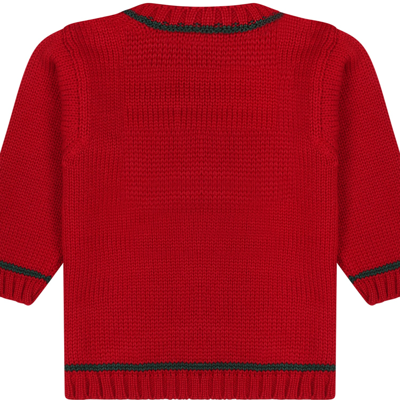 La Stupenderia Red Sweater For Baby Boy With Writing In Red