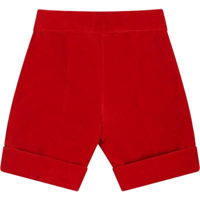 La Stupenderia Red Shorts For Baby Boy In Red