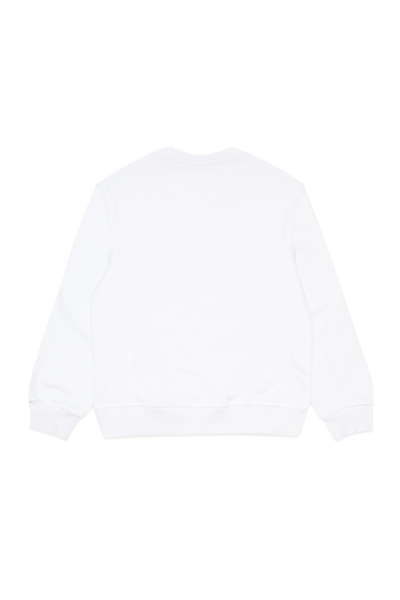 Shop Dsquared2 D2s718u Relax Sweat-shirt Dsquared Crew-neck, Long-sleeved, Cotton Sweatshirt With Elastic On Neck,  In White