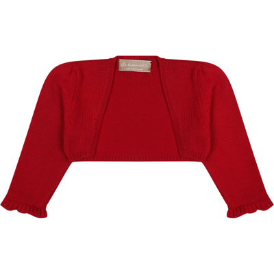 Shop La Stupenderia Red Cardigan For Baby Girl