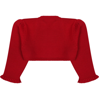 Shop La Stupenderia Red Cardigan For Baby Girl