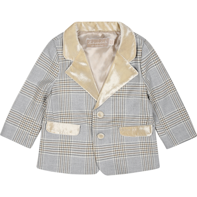 Shop La Stupenderia Grey Jacket For Baby Boy