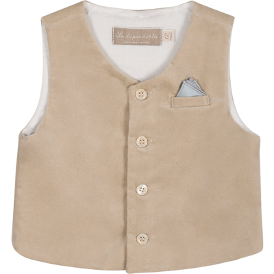 Shop La Stupenderia Beige Waistcoat For Baby Boy