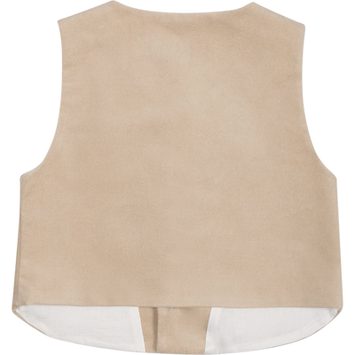 Shop La Stupenderia Beige Waistcoat For Baby Boy