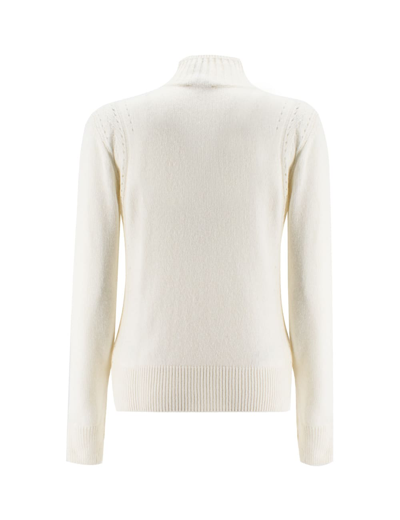 Shop Ermanno Scervino Sweater In Snow White Off White