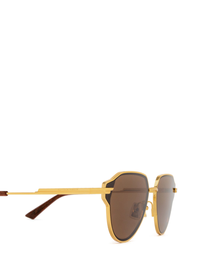 Shop Bottega Veneta Bv1271s Gold Sunglasses