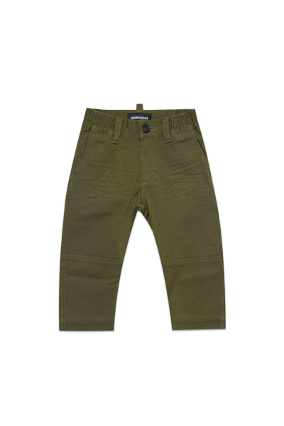 Shop Dsquared2 D2p660b Trousers Dsquared Gabardine Chino Pants In Military Green