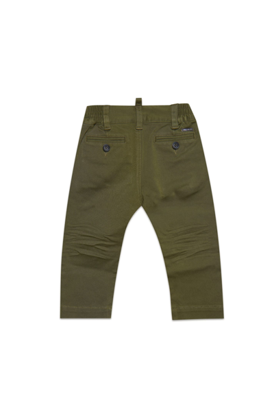 Shop Dsquared2 D2p660b Trousers Dsquared Gabardine Chino Pants In Military Green