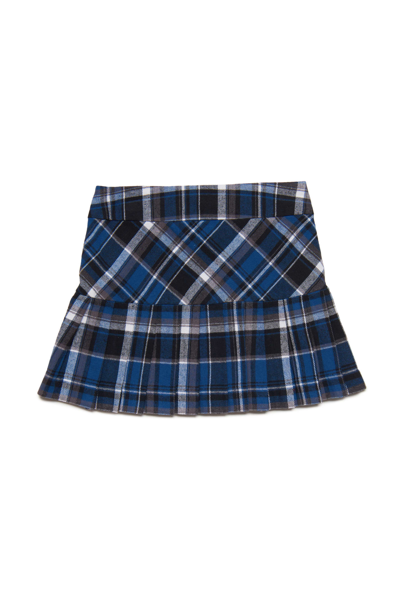 Shop Dsquared2 D2g99f Skirt Dsquared Checkered Flannel Skirt In Blue