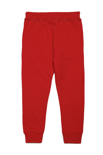Shop Dsquared2 D2p616u Trousers Dsquared Fleece Jogger Pants With Logo In Wrooom-style In Red